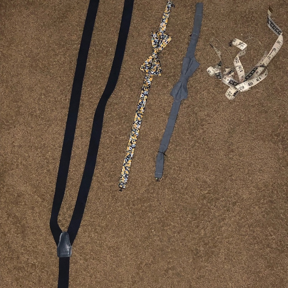 Suspenders with bow ties with Taylor’s ruler